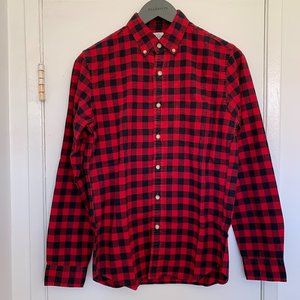 Pre-owned Men's J Crew Buffalo Plaid Flannel Shirt Size Small